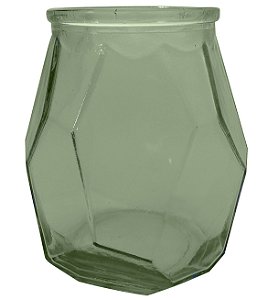 VASO DE VIDRO ORIGAMI 19CM VERDE