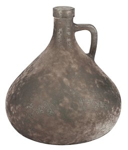 VASO DE VIDRO PAMPLONA COM ALCA 18CM MARROM METALICO