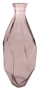 VASO DE VIDRO ORIGAMI 31CM ROSA