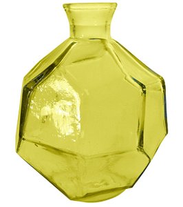 VASO DE VIDRO ORIGAMI 18CM AMARELO