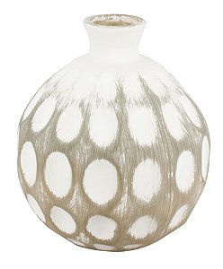 VASO DE VIDRO DUNE 18CM BRANCO MARROM