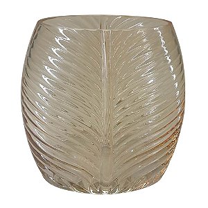 VASO FOLHAGEM EM VIDRO L11,5XP8,5XA16CM COR AMBAR