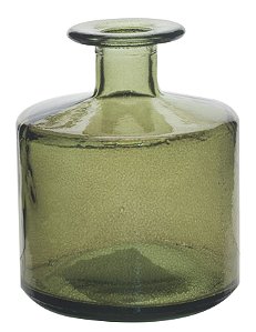 VASO DE VIDRO REDONDO 12CM VERDE