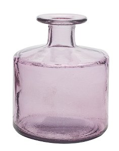 VASO DE VIDRO REDONDO 12CM ROSA