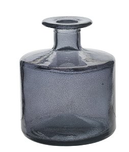 VASO DE VIDRO REDONDO 12CM AZUL