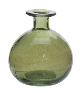 VASO DE VIDRO REDONDO 12CM VERDE
