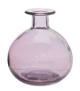 VASO REDONDO DE VIDRO 12CM ROSA