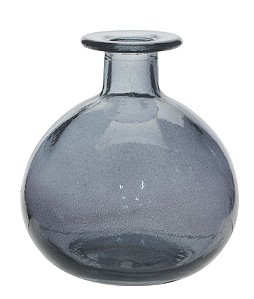 VASO DE VIDRO REDONDO 12CM AZUL