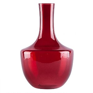 VASO DE VIDRO VERMELHO 25CM X 16CM