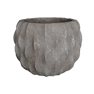 VASO DE CIMENTO COM DESENHOS GEOMETRICOS CINZA