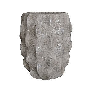VASO DE CIMENTO COM DESENHOS GEOMETRICOS CINZA