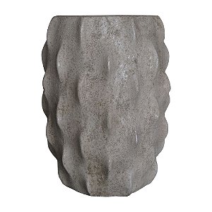 VASO DE CIMENTO COM DESENHOS GEOMETRICOS CINZA