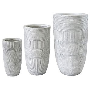 CONJ DE VASOS BRANCO - 3PSC G:43CM X 43CM X 78CM M: 33,5CM X