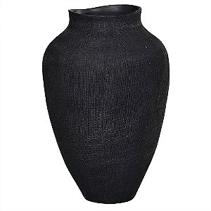 VASO DE CERÂMICA PRETO 25,5CM X 25,5CM X 40CM