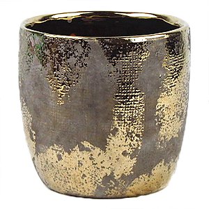 VASO DE CERAMICA OURO VELHO 14CM X 14CM X 13,5CM