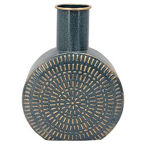 VASO DE METAL AZUL MARINHO E DOURADO