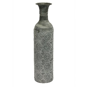 VASO DE METAL PRATA 14CM X 14CM X 48CM