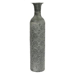 VASO DE METAL PRATA 14CM X 14CM X 66CM