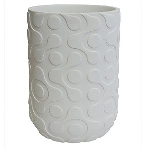 VASO DE RESINA BRANCO 14,5CM X 9,5CM X 19,5CM