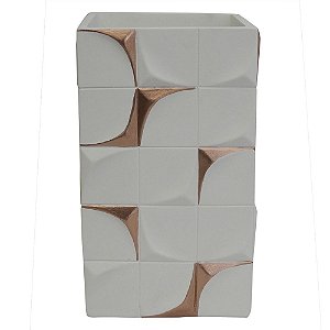VASO DE RESINA BRANCO 12,5CM X 8,5CM X 20CM