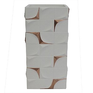 VASO DE RESINA BRANCO 12,5CM X 8,5CM X 29CM
