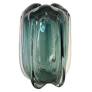 VASO DE VIDRO VERDE - MURANO 21CM X 21CM X 30CM