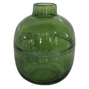 VASO DE VIDRO TRANSPARENTE VERDE 20CM X 20CM X 25CM