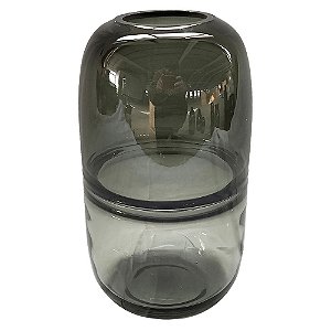 VASO DE VIDRO TRANSPARENTE FUME 15CM X 15CM X 27CM