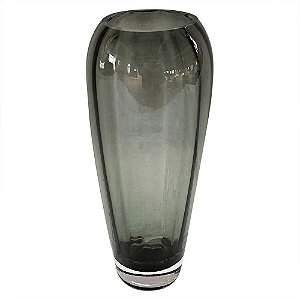VASO DE VIDRO TRANSPARENTE FUME 10CM X 10CM X 23,7CM