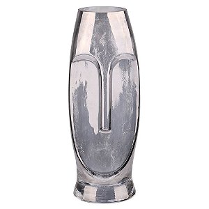 VASO DE VIDRO EM FORMATO DE ROSTO 11CM X 11CM X 30CM