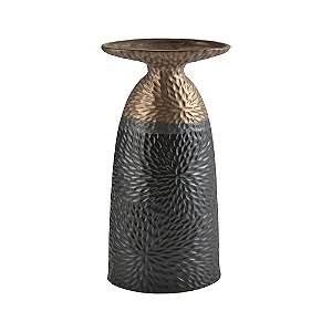 VASO DE CERAMICA PRETO E DOURADO