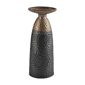 VASO DE CERAMICA PRETO E DOURADO