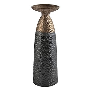 VASO DE CERAMICA PRETO E DOURADO