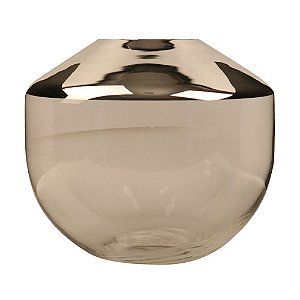 VASO DE VIDRO E PRATA