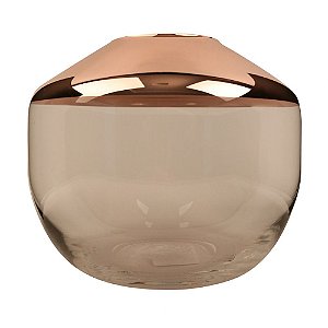 VASO DE VIDRO E ROSE GOLD