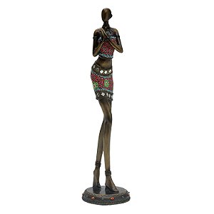 FIGURA DECORATIVA DE RESINA - AFRICANA