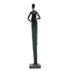 FIGURA DECORATIVA DE RESINA - AFRICANA