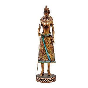 FIGURA DE RESINA- AFRICANO GUERREIRO - 34 CM