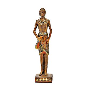 FIGURA DE RESINA- AFRICANO - 34 CM