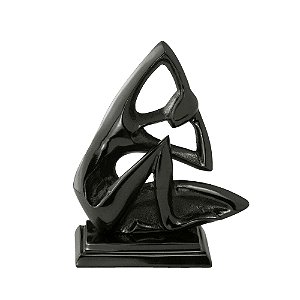 FIGURA DECORATIVA METAL PRETA 14x8x23cm