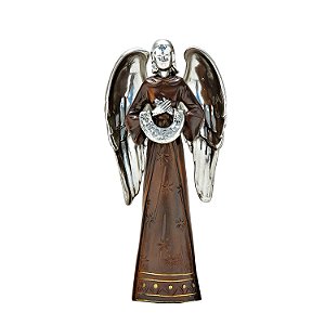 FIGURA DE RESINA PRATA- ANJO- 21 CM