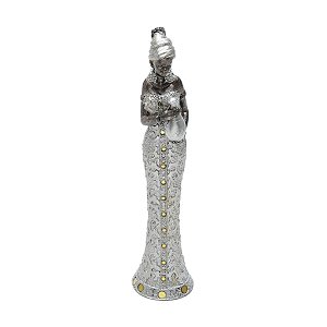 FIGURA DECORATIVA RESINA AFRICANA 7x7x33cm