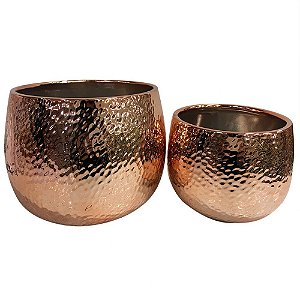 CONJ DE CACHEPOTS ROSE DE CERAMICA