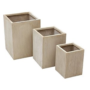 CJ DE CACHEPOTS DE FIBRA CIMENTICIA 3 PCS