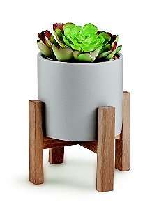CACHEPOT EM CERAMICA COM SUCULENTA PERMANENTE