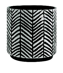 KIT CACHEPOT PRETO EM CERÂMICA - 2 PCS