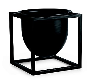 KIT CACHEPOT PRETO EM METAL COM SUPORTE - 3 PCS