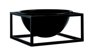 KIT CACHEPOT PRETO EM METAL COM SUPORTE- 2 PCS
