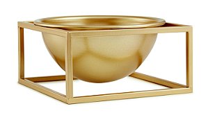 KIT CACHEPOT DOURADO EM METAL COM SUPORTE- 2 PCS