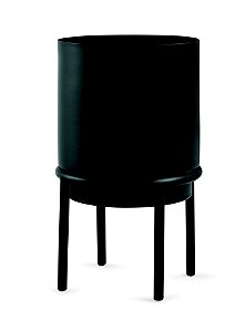 KIT CACHEPOT PRETO EM METAL COM SUPORTE - 2 PCS